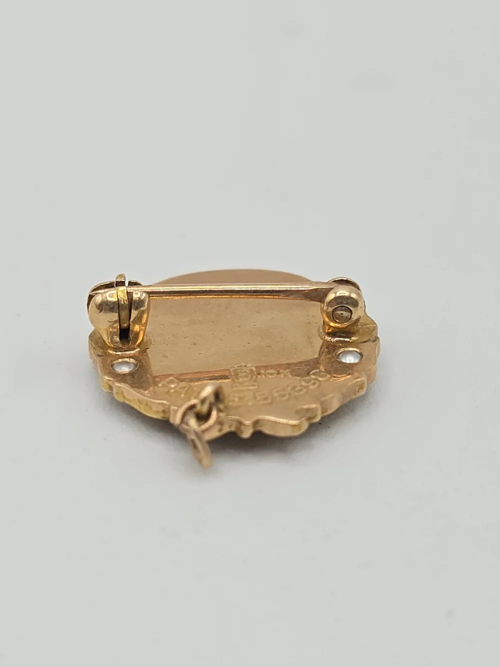 American Legion Auxiliary 10K Yellow Gold Seed Pearl Past President Pin 4g READ